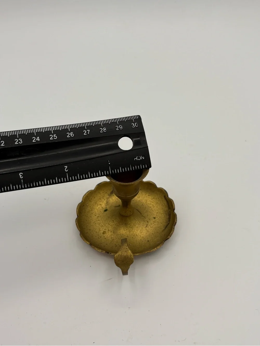 MCM Gold Scalloped Chamberstick Candle Holder